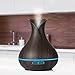 NEWKBO 400ml Humidifier Essential Oil Diffuser Wood Grain,7 Color Changing LED Mood Light for Home Yoga Spa Office Bedroom Baby Room