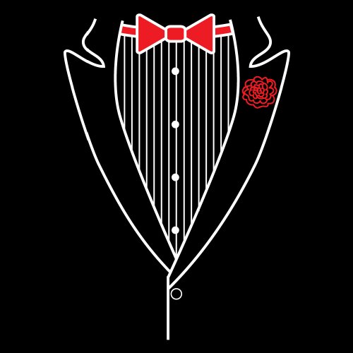 Attitude Rompers Tuxedo Baby Romper Onesie; 12-18 Months-Black