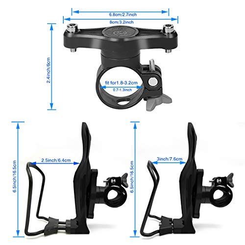 JIANKUN Adjustable Bike Water Bottle Cage,Lightweight Aluminum Alloy Bicycle Water Bottle Holder with Handlebar Mount Bracket (A-Type)