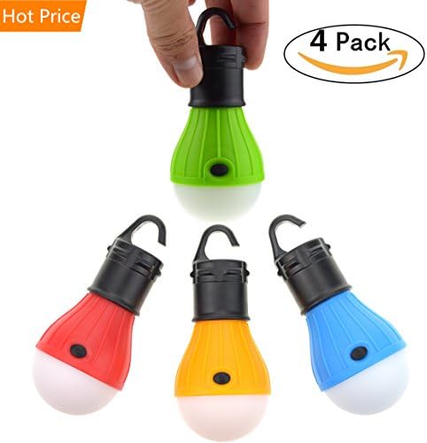 Portable LED Lantern, WDNBO 4 PACK Tent Light Bulb for Camping Hiking Fishing Emergency Light, Battery Powered Camping Lamp indoor and outdoor Lighting &amp; Water Resistant Gift