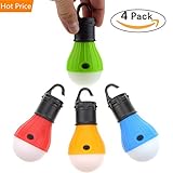 Portable LED Lantern, WDNBO 4 PACK Tent Light Bulb for Camping Hiking Fishing Emergency Light, Battery Powered Camping Lamp indoor and outdoor Lighting & Water Resistant Gift