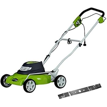 Greenworks 18 Inch 12 Amp Corded Electric Lawn Mower With Extra Blade 25012