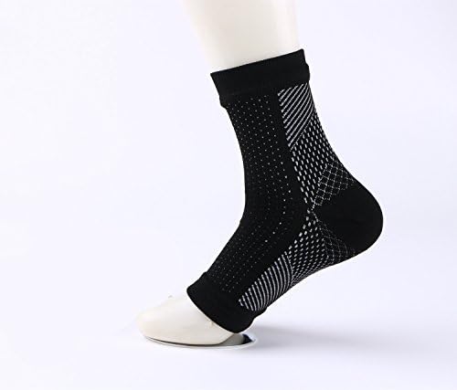 Plantar Fasciitis Socks Ultimate Ankle Compression Sleeves Pair For Men &amp; Women Best Foot Arch Heel Support Socks For Pain Relief Enhanced Circulation In Sports Running Travel Black Size S/M