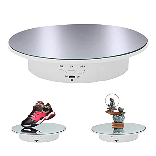 Rotating Display Stand, Electric Rotating Turntable 90-180-360 Degree Rotating Platform for Display Jewelry, Watch, Digital Product