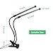 IdentikitGift Dual Head LED Plant Grow Light 18 W 2 Dimmable Levels Grow Lamp Bulbswith Adjustable Flexible 360 Degree Gooseneck for Indoor Plants Hydroponics Greenhouse Gardening[2017 NEW upgrade]