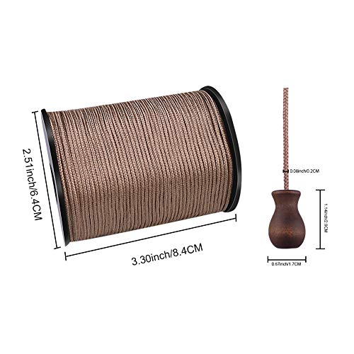 image for WXJ13 One Roll 50 Yards Brown Braided Nylon Lift Shade Cord with 5 Pac