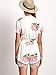 Floerns Women's Wrap Front Floral Print Romper Shorts Jumpsuit Playsuit White M