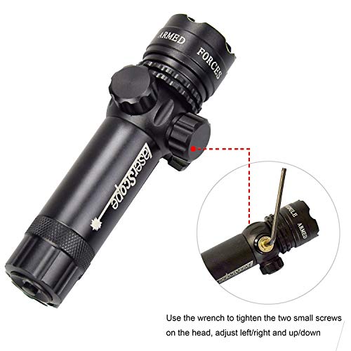 Twod Gun Sight Laser Green Dot 532nm Rifle Scope with 20mm Picatinny Mount & 1'' Ring Mount Adapter Remote Pressure Switch