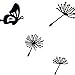 Ussore Wall Sticker Dandelion Butterfly Stickers Removable Mural PVC Creative Home Decor Removable For Kids Home Living Room House Bedroom Bathroom Kitchen Office Home Decoration