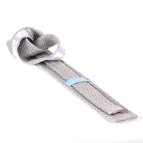 COCHIC SILK KNITTED TIE (SILVER)