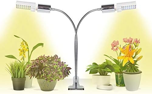 GIGRIN Full Spectrum Grow Light, Bright Plant Light 45W Energy Efficient Grow Lamp for Indoor Plants, Larger Lighting Coverage with Replaceable LED Bulbs, Dual Head Divide Controlled