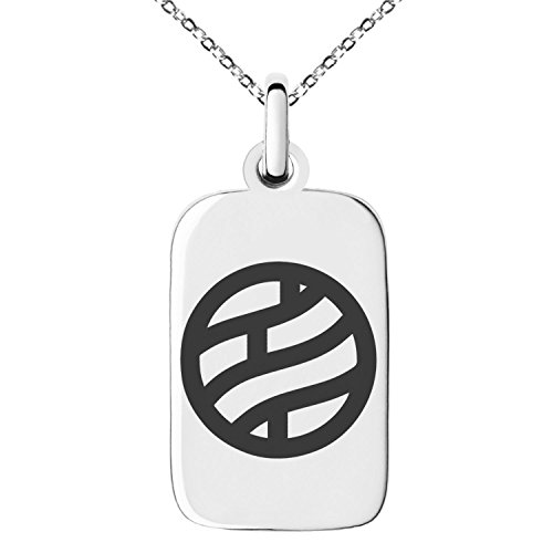 Stainless Steel Naruto Nara Clan Symbol Engraved Small Rectangle Dog Tag Charm Pendant Necklace
