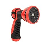 Garden Hose Nozzle Hand Sprayer - Heavy Duty Metal Watering Nozzle - High Pressure | Thumb Switch Flow Control Spray Attachment | Suitable for Car Wash, Cleaning, Watering Lawn and Garden