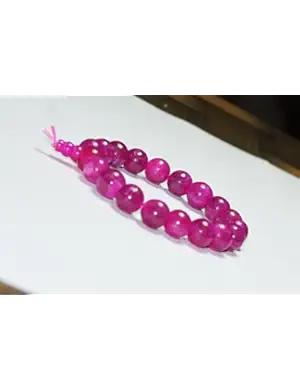 Mogul Women's Jade Pink Stone Beads Braclet Meditation - Wrist Bracelet