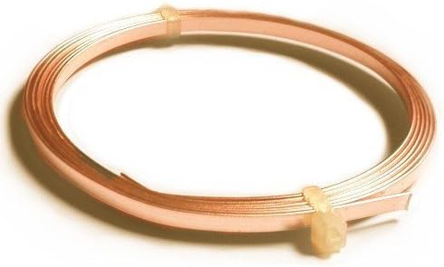Flat Tape Copper Craft Wire Unplated Anti Tarnish 1m Coil 0.75mm x 3mm Thick for Jewellery Making, Sculptures, and Crafts Projects