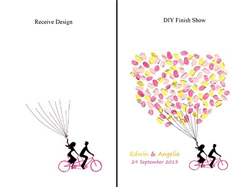 2B-better Guest Book / Sign-in Book Wedding Fingerprint Tree Thumbprint Tree With 6pcs Ink Pad (11.8''x15.7'') (Type6)