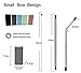 Reusable Collapsible Straw, Stainless Steel Food Grade Drinking Straw Easy Carry Extra 9 inches long with ABS Case and Cleaning Brush