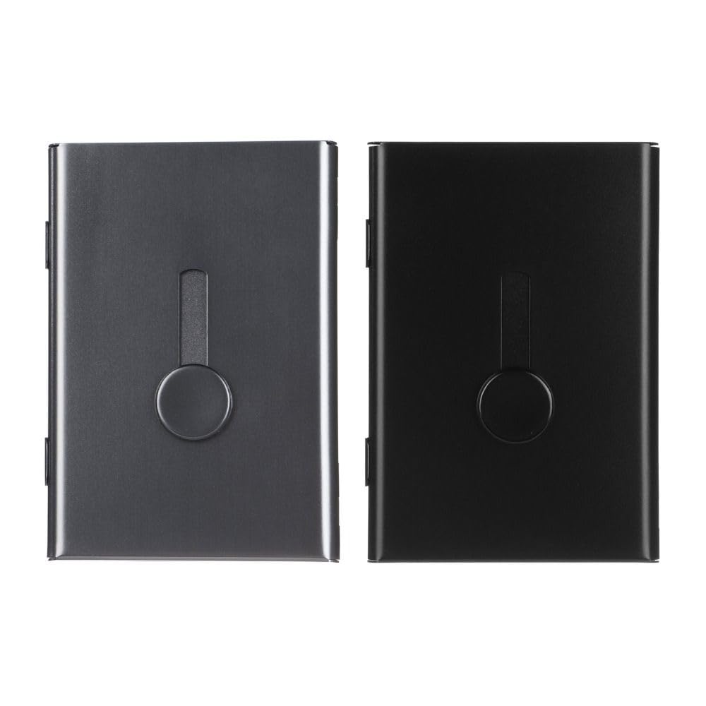 Risedot 2PCS Humb-Drive Business Card Holder, RFID Pocket Business Card Wallet, for Men & Women