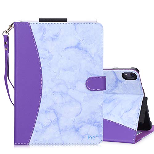 FYY New Apple iPad Pro 12.9 inch 3rd Generation 2018 Case Premium Leather Case [Support Apple Pencil Charging], Folio Flip Case Smart Cover with [Auto Sleep/Wake Feature] Purple