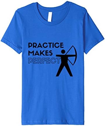 Kids Practice Makes Perfect Cool Archery T-shirt 12 Royal Blue