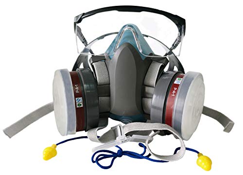 Induschoice Half Face Organic Vapors Respirator Mask Multi-Purpose Respirator Gas Mask Set of 4,Medium