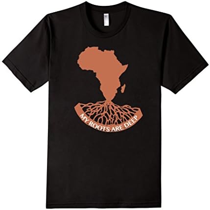 Men's MY ROOTS ARE DEEP African T Shirt Large Black