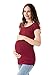 Liu & Qu Women's Maternity Classic Side Ruched T-Shirt Tops Mama Pregnancy Clothes Wine Red