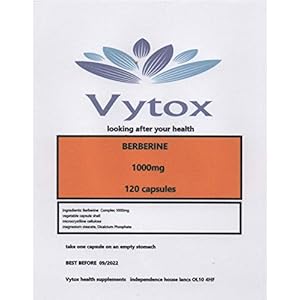 Berberine Extract 1000mg 120 Capsules Vegan Organic Capsules 100% Natural by Vytox. 4 Months Supply
