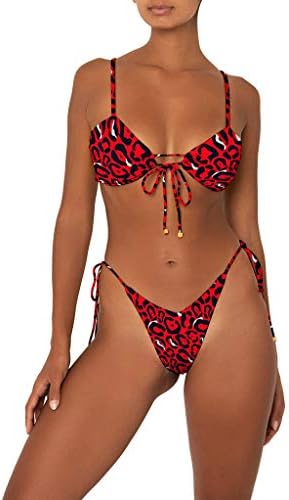 OYSOHE Women Two Piece Swimsuit Strappy Bandge Solid Leopard Print Bikini Set Beachwear