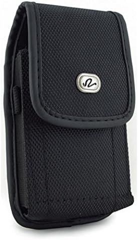 Vertical Heavy Duty Rugged Canvas Belt Clip Case Cover Pouch Holster for Samsung Galaxy S4 & Galaxy S IV & I9500 & I9505 & SPH-L720 Fits with Mophie Juice Pack