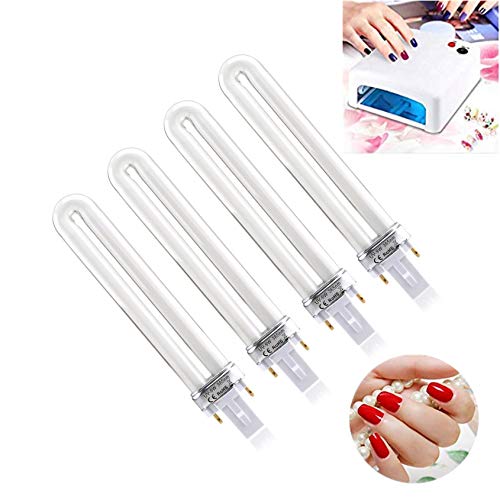 XICHEN Light Bulbs Replacement 9W UV 365nm Lamp Bulb Tube for Nail Art Dryer UV Lamp Light - 4 pcs/set