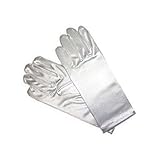 Girls White Satin Gloves