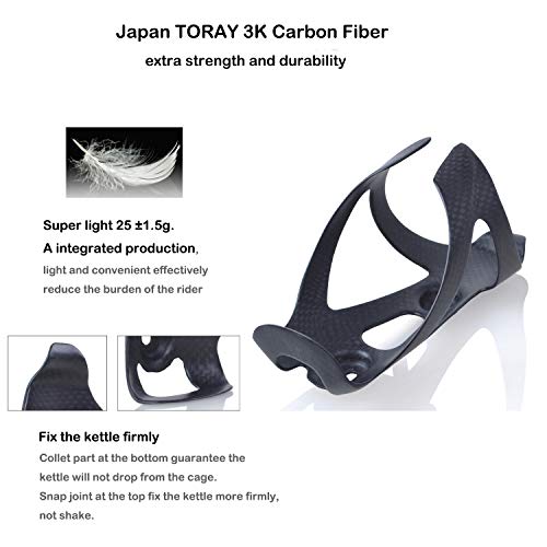 ThinkTop 2 Pack Ultra-light Full Carbon Fiber Bicycle Bike Drink Water Bottle Cage Holder Brackets for Road Bike MTB Cycling