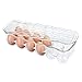 mDesign Stackable Plastic Covered Egg Tray Holder, Storage Container and Organizer for Refrigerator - Dozen-Section Carrier Bin with Lid and Handle - Holds 12 Eggs, 2 Pack - Clear