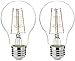 Amazon Basics 25 Watt Equivalent, Clear, Soft White, Non-Dimmable, 15,000 Hour Lifetime, A19 LED Light Bulb, 2-Pack