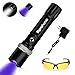 TOPROHOMIE Blacklight Flashlights, UV Flashlight Pet Urine Scorpion Bed Bug Detector with Zoomable Design, 2in1 Rechargeable UV & White LED Handheld Flashlight, 395nm Black Light Pet Urine Detector