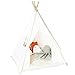 Kids Play Teepee Tent - Childrens Indian Tipi Tent for Indoor & Outdoor Fun - Cream