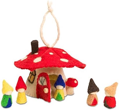 Amazon Com Magic Cabin Mushroom House With Gnomes Play Set Toys
