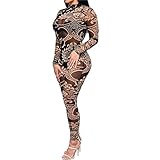 Women Tribal Tattoo Printing Bandage Jumpsuit Pants Dumpsuit Women Sexy Bodysuit Celebrity Catsuit Playsuit