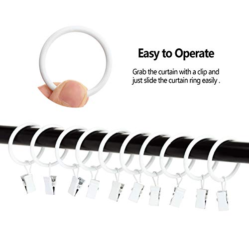 image for ANJUU 36 Pack Curtain Clips Heavy Duty Nickel Plated Metal Curtain Rin
