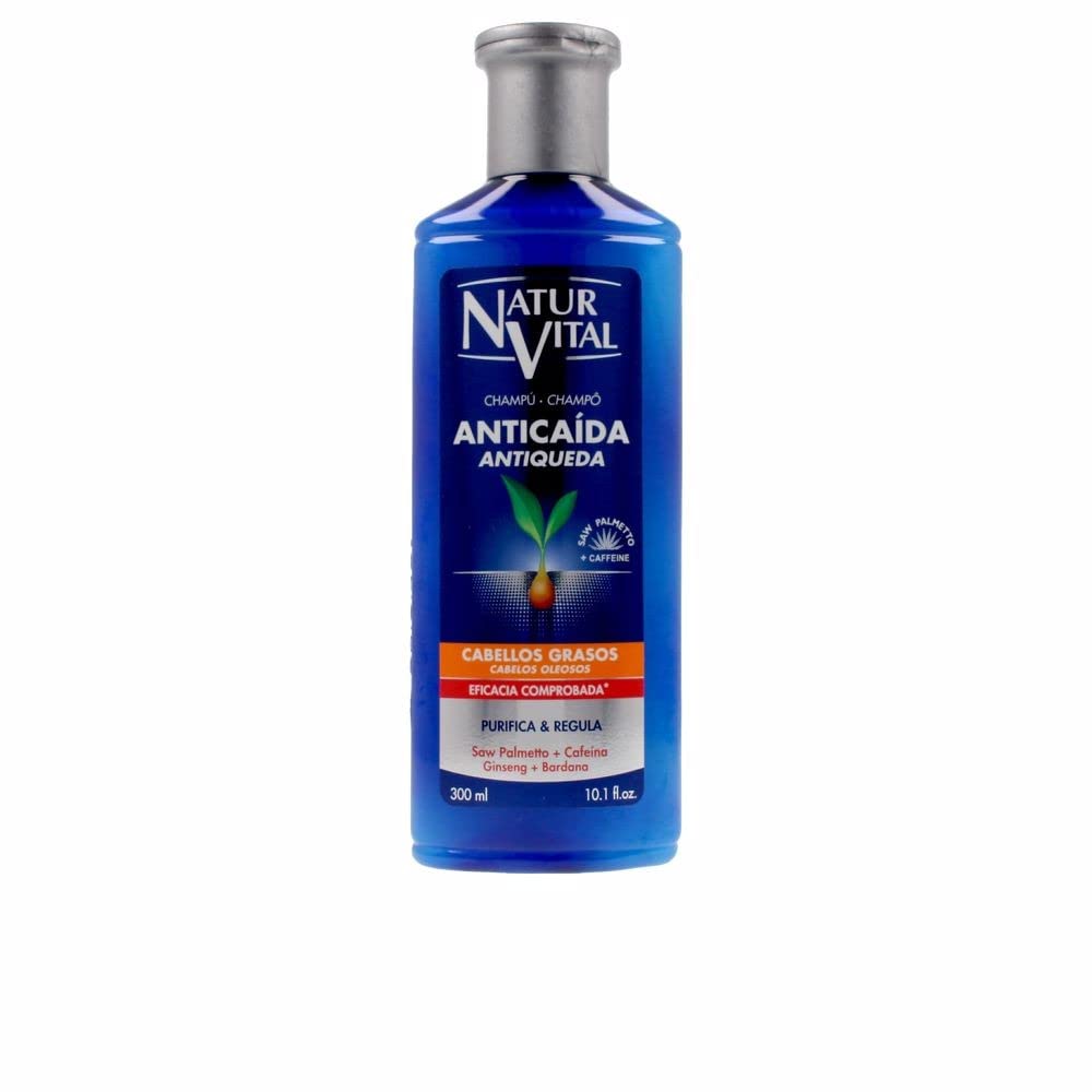 NaturVital - Anti-Loss Shampoo for Oily Hair, Paraben and Silicone Free, Prevents Hair Loss, Natural Fortifying Shampoo for Men and Women, 300 ml
