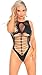 Women's Sexy One Piece Teddy Backless Shredding Lingerie Bodysuit (One Size, Black)