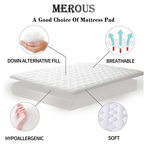 MEROUS Twin Mattress Pad Hypoallergenic Quilted Fitted Cooling Mattress Cover with Deep Pocket (8\