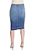 ESTEEZ Knee Length Stretch Denim Jean Pencil Skirt with Pockets for Women - Montreal