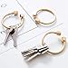 Coobbar Brass Keychain,2pcs Durable Brass Screw Lock Clip Key Chain Ring, Simple Style Car Keychain for Men Women
