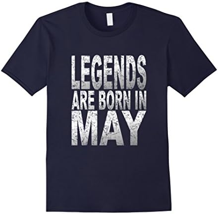 Men's Legends Are Born in May T-Shirt Birthday Gift Large Navy