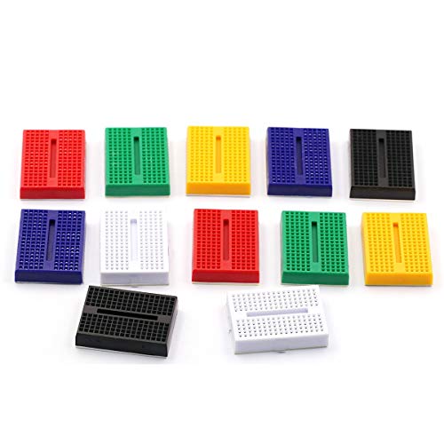 DaFuRui 12Pcs 170 tie-Points Small Mini Solderless Breadboard kit Compatible for Arduino