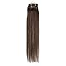 Emosa 7Pcs 70g 100% Real Full Head Remy Clip In Human Hair Extensions #4 Medium Brown Silky Soft