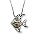 Pearlina Fish Necklace Cultured Wish Pearl Oyster Set Silver tone Plated Cage w/Stainless Steel Chain 18