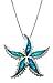 Honolulu Jewelry Company Sterling Silver Starfish Necklace Pendant with Simulated Blue Opal and 18